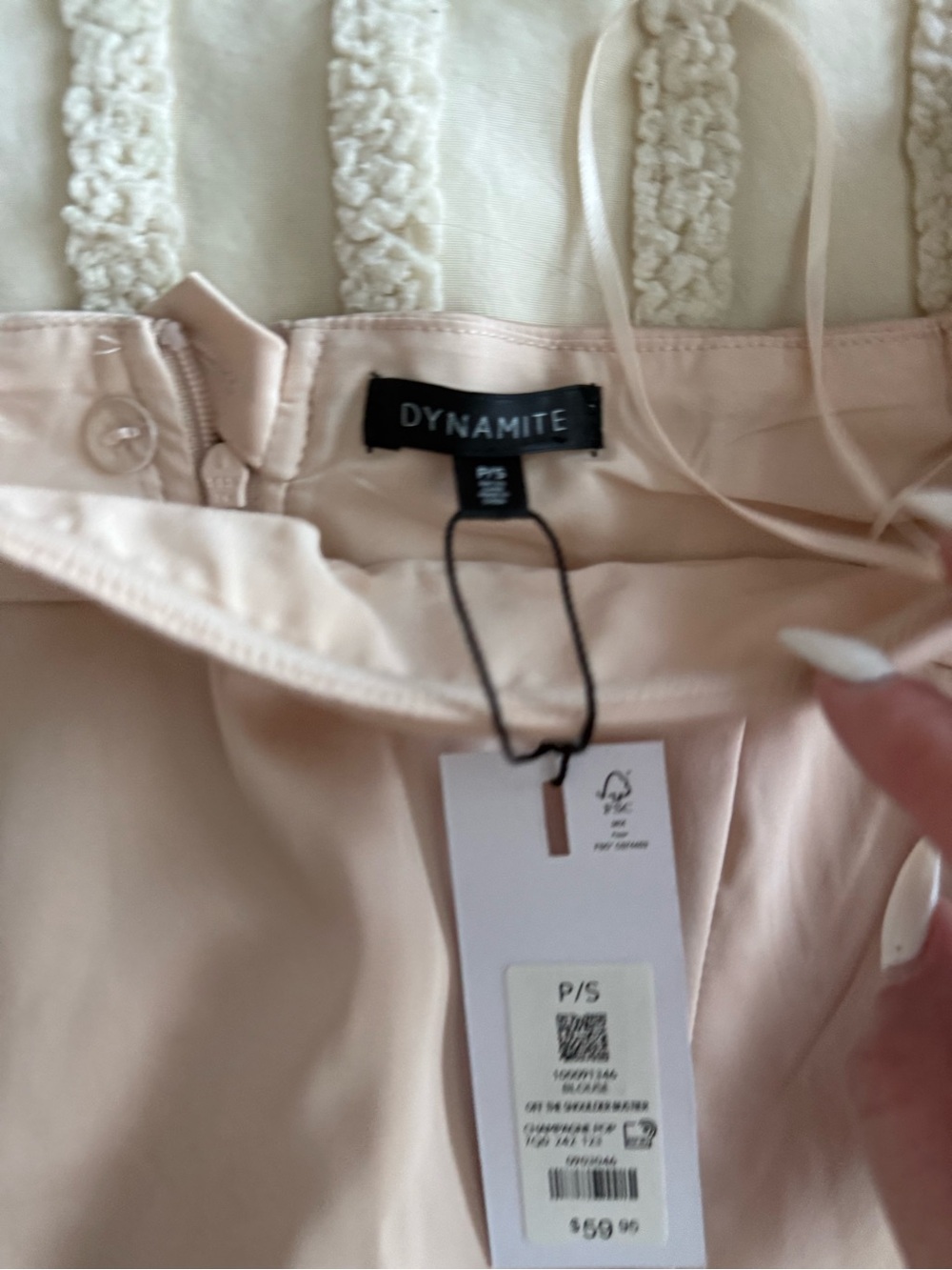 Dynamite Pale Blush Cropped Bustier Top - Picture 3 of 4